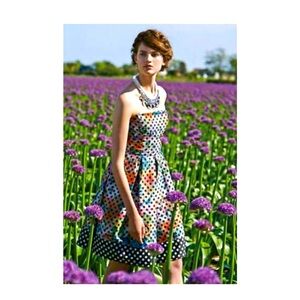 Anthropologie Corey Lynn Calter Lavendel Mini
Dress Floral Polka Dot Strapless